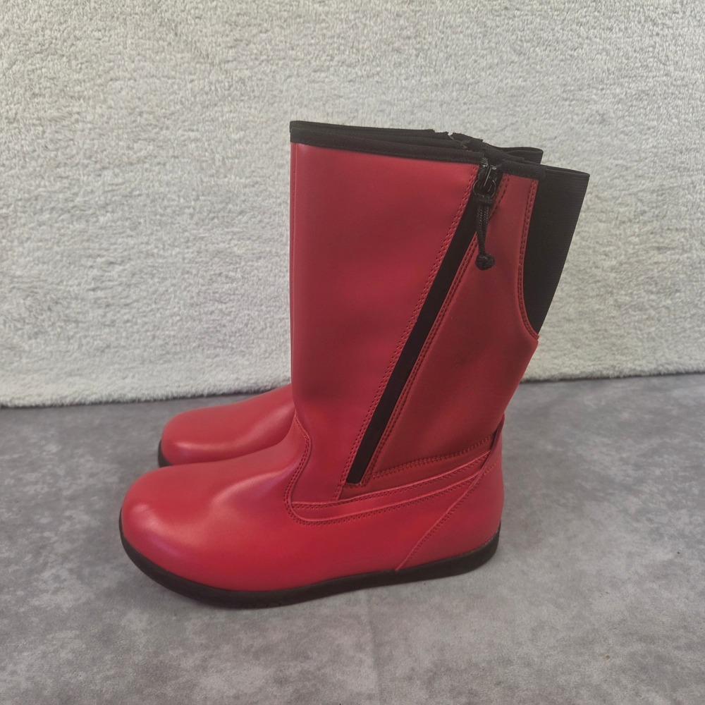 BILLY Footwear Kids Rain Boots Rd Blk Adaptive Wrap Around Zip 5 Big Kid BK21323